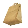 Sac traiteur kraft marron poignées plates 26+17x30cm (5D00)